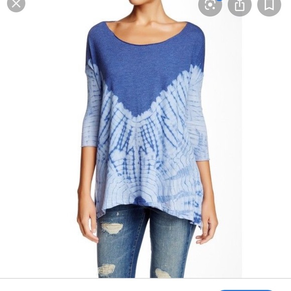 Free People Tops - Free People coastal tee blue tie dye